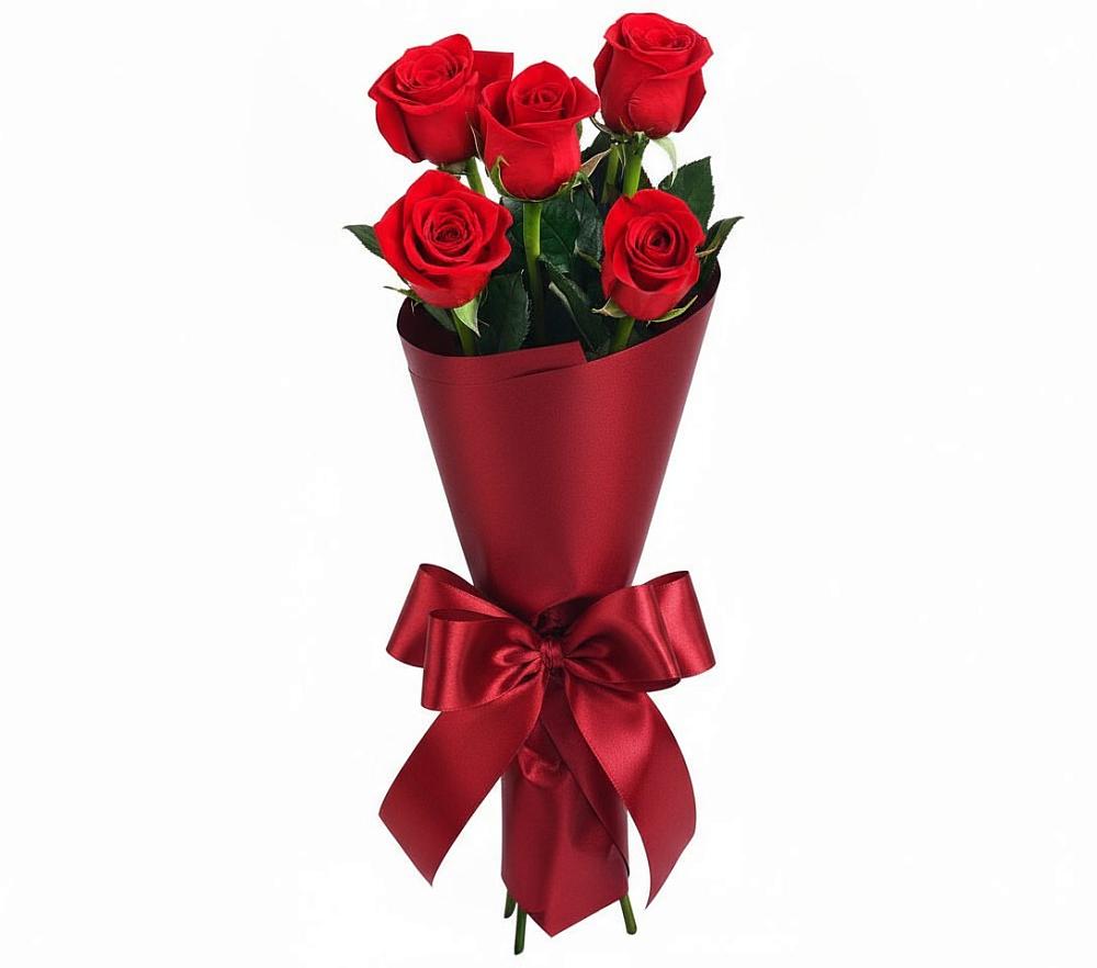 Букет 5 Красных роз Эдлесс Лав в Чашниково