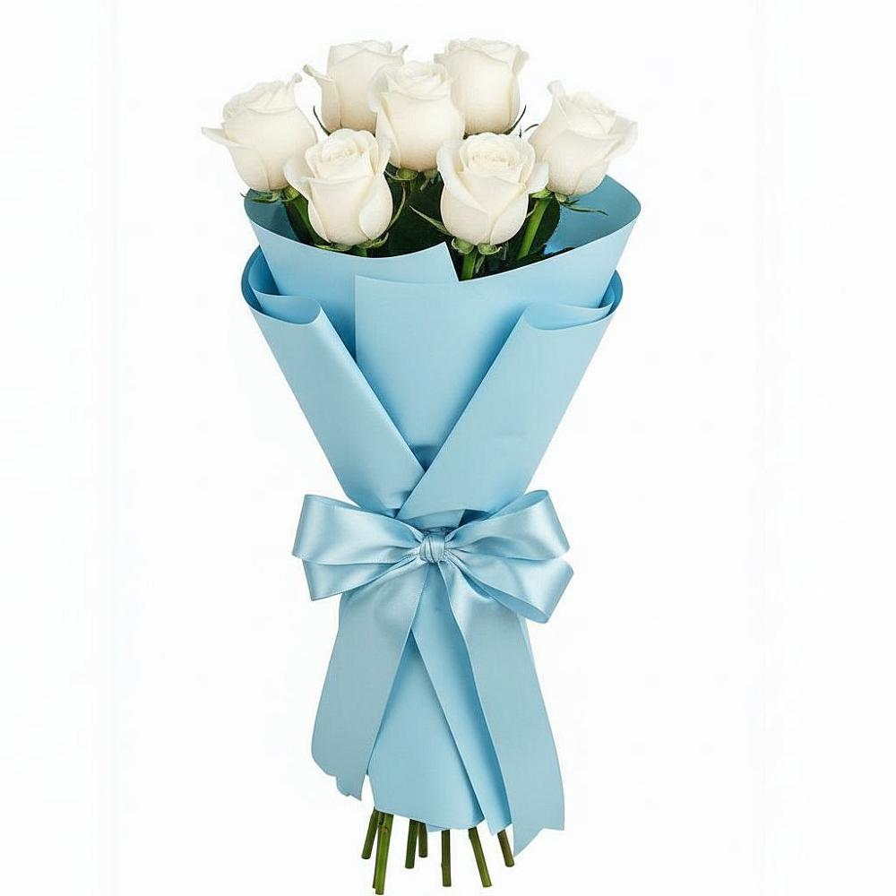 Букет 7 белых роз Проуд в Чашниково
