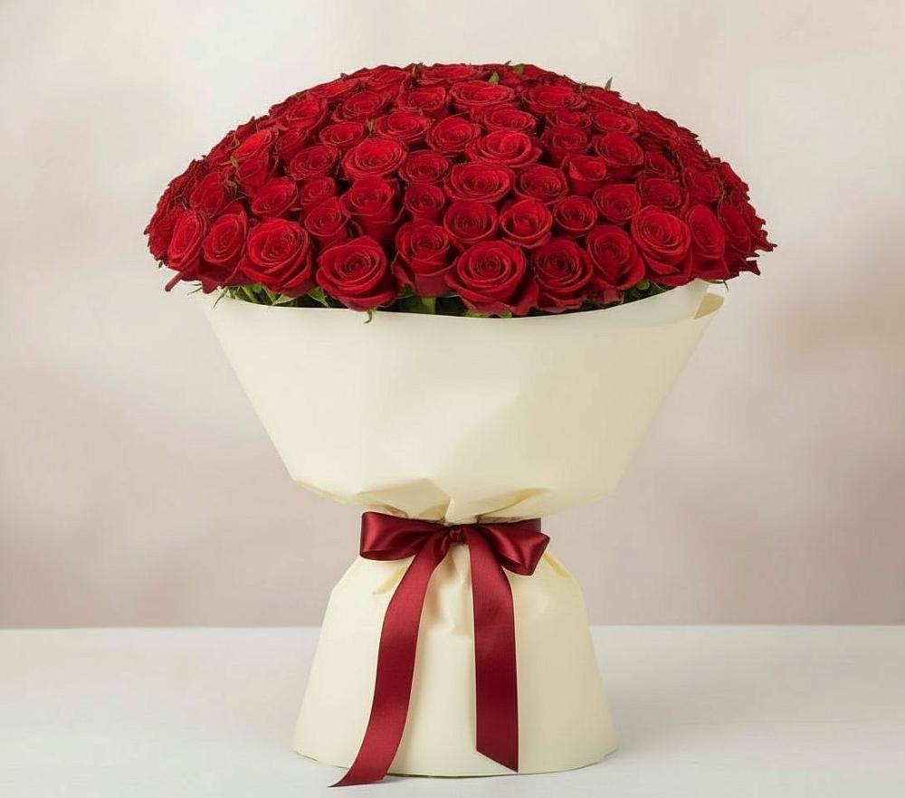 Букет 101 Красная роза Милано в Чашниково