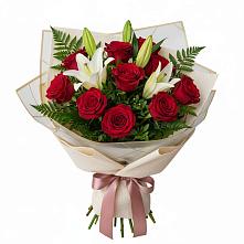 Букет цветов из:  Лилии и Розы в Чашниково