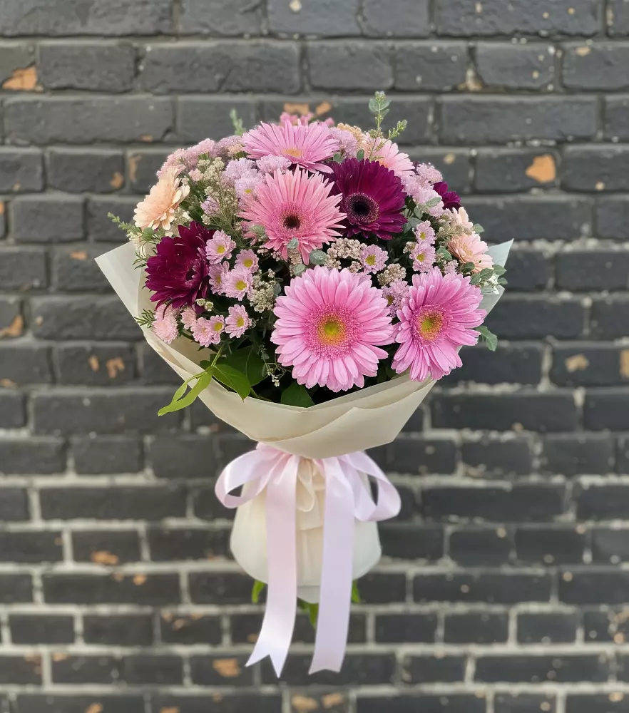 Букет цветов из: Герберы и Хризантемы в Чашниково