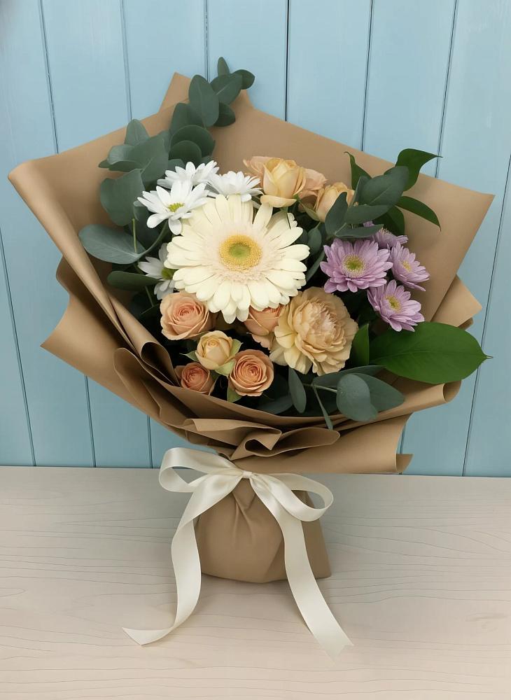 Букет цветов из: Герберы и Хризантемы в Чашниково