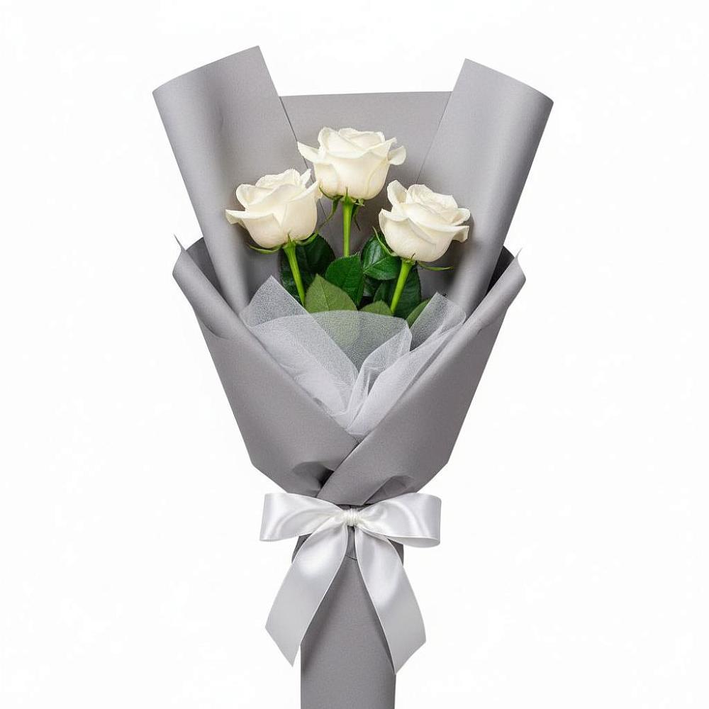Букет 3 белые розы в Чашниково