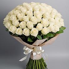 Букет 101 беля роза Белоснежка в Чашниково