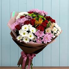 Букет цветов из:  Розы, Хризантемы и Альстромерии в Чашниково