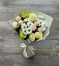 Букет цветов из:  Альстромерии, Розы и Хризантемы в Чашниково